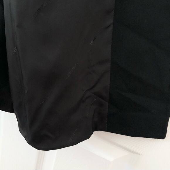 Jane Post Black Cashmere Blend Snap Button High Neck Classic A Line Coat Small - Picture 13 of 15